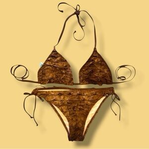 💞👙MARINA WEST Tie Dye String Bikini • BROWN • Medium • NWOT
